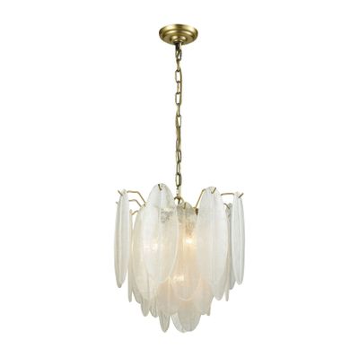 Hush 18'' Wide 4-Light Pendant - Aged Brass with White