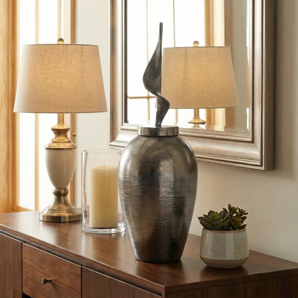 GUNNARGROVE GRAY GLASS VASE 26 (IN)