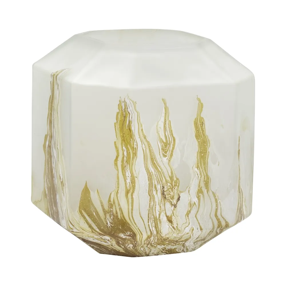 RAESTONE IVORY GLASS VASE 10 (IN)