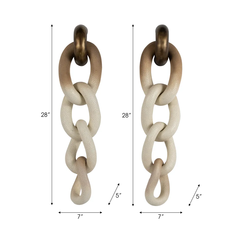 REGANOAK SET OF 2 BROWN DECOR 28 (IN)