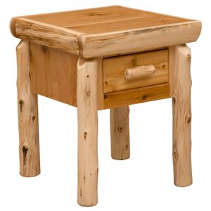 Cedar Log One Drawer Nightstand - Vintage 2