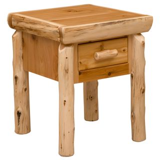 Cedar Log One Drawer Nightstand - Vintage