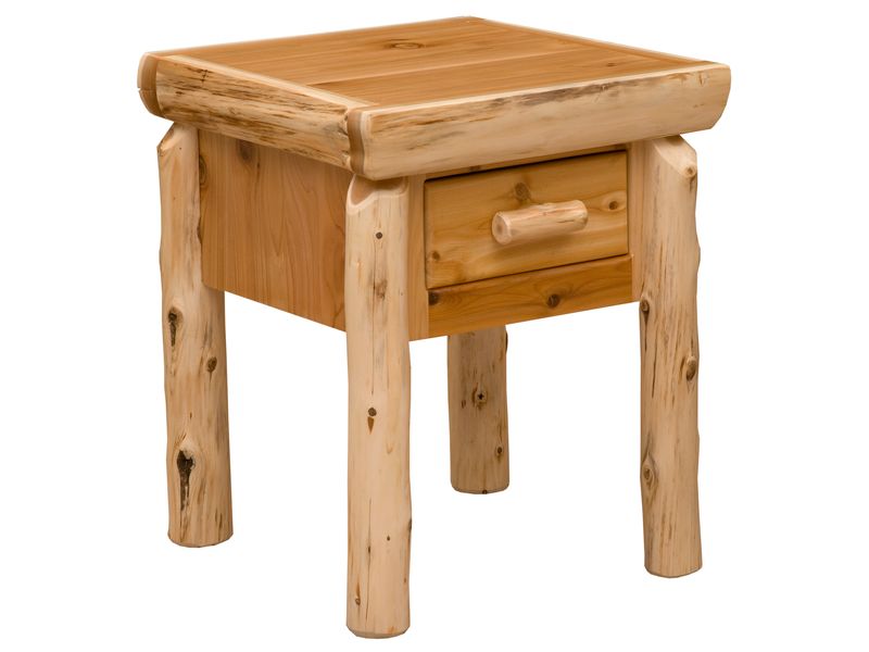 Cedar Log One Drawer Nightstand - Vintage 2