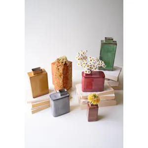 Set of 6 Painted Metal Vases 2