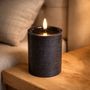 Black Melted Realistic Flame 3x4in LED Candle 1