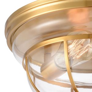 Manhattan Boutique 13'' Wide 2-Light Flush Mount - Brushed Brass 3