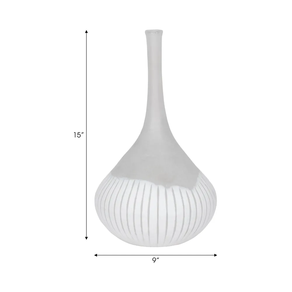 THORNBY WHITE GLASS VASE 15 (IN)