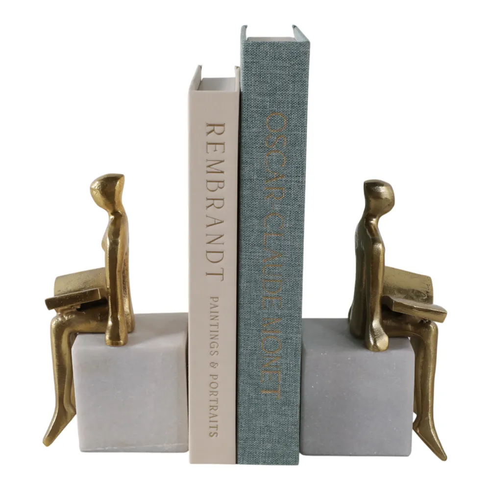 PAXTONLAKE SET OF 2 WHITE BOOKENDS 8 (IN)