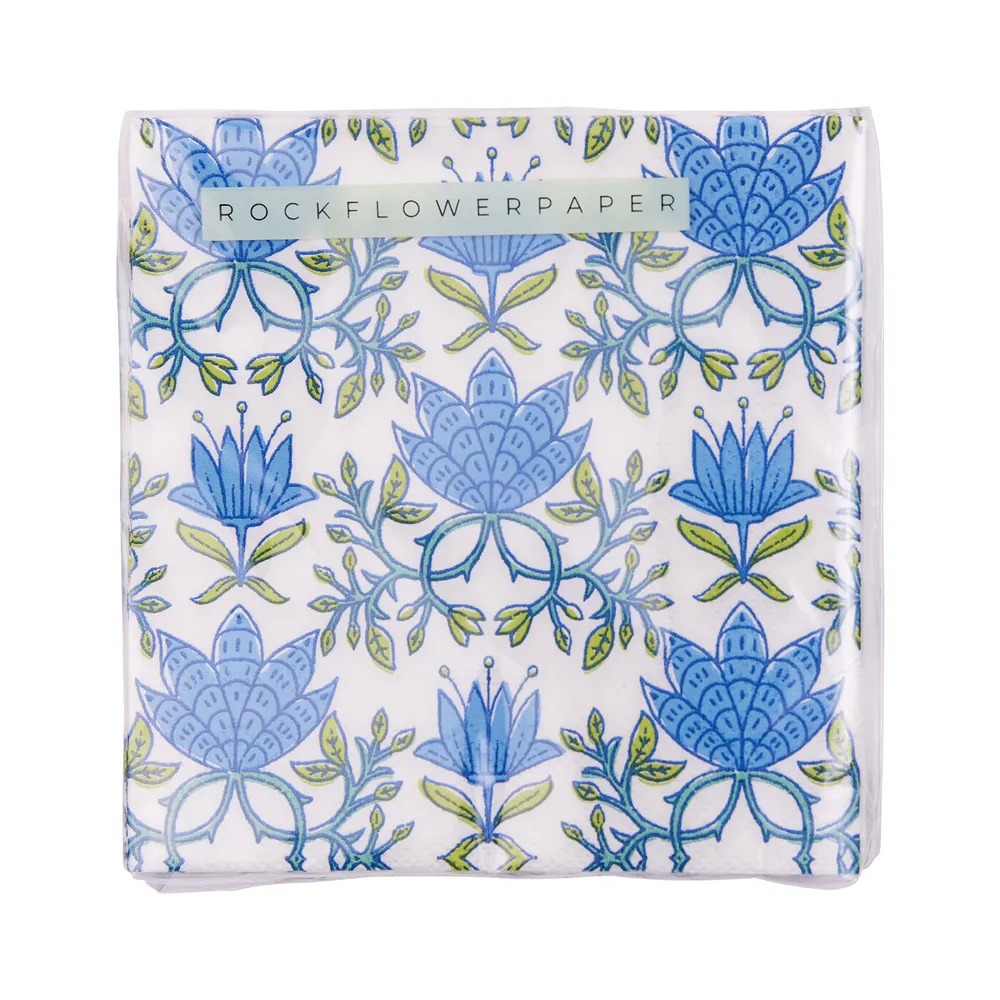 Tilly Blue Paper Cocktail Napkins (Pack of 25)