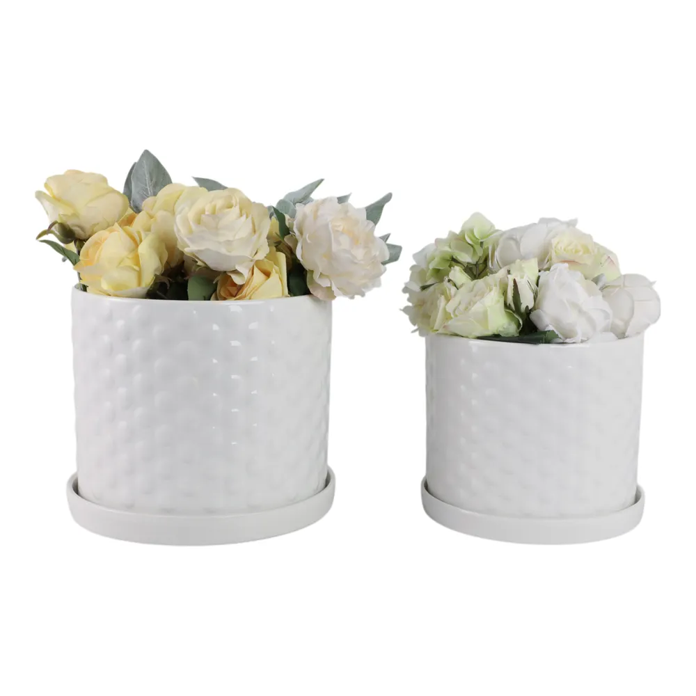 DECKERFORD SET OF 2 WHITE PLANTER 10 (IN)
