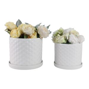 DECKERFORD SET OF 2 WHITE PLANTER 10 (IN) 3
