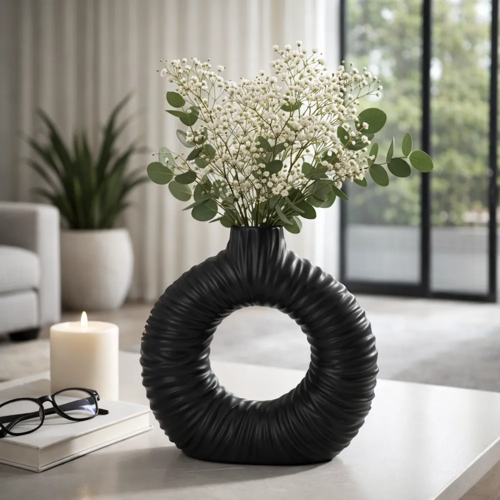 CANTONGATE BLACK VASE 9 (IN)