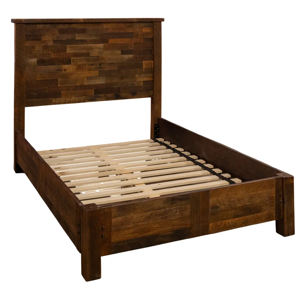 Barnwood Americana Bed with Rail System - Single