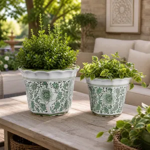 ENOCHFIELD SET OF 2 GREEN PLANTER 9 (IN) 12