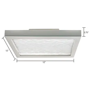 For-Square 12'' Wide Integrated LED Flush Mount - Brushed Nickel 2