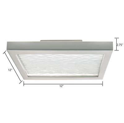 For-Square 12″ Wide Integrated LED Flush Mount - Brushed Nickel