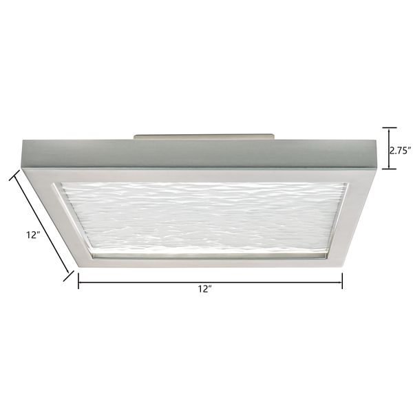 For-Square 12'' Wide Integrated LED Flush Mount - Brushed Nickel