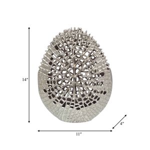 METAL, 14" CONTEMPORARY VASE, SILVER 10