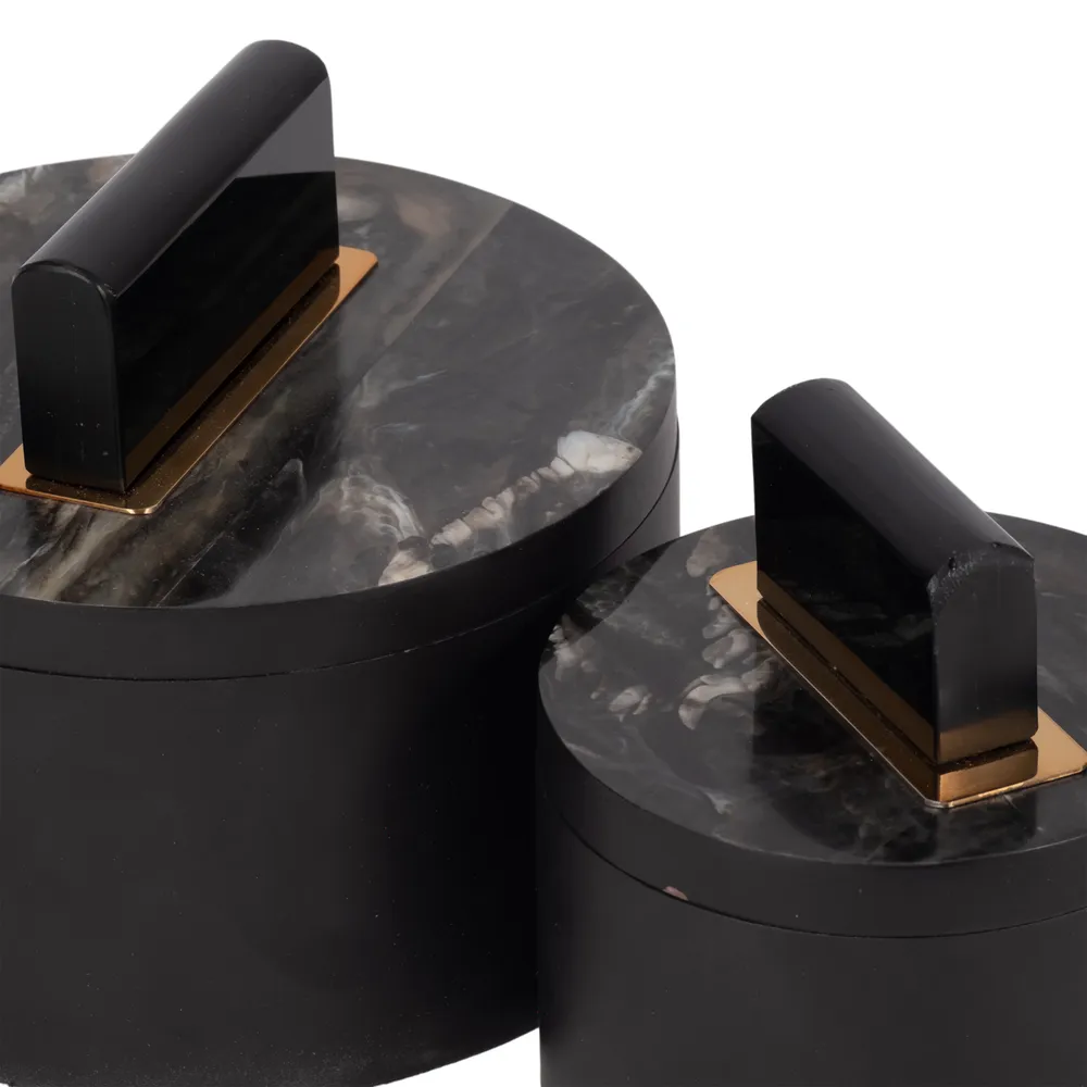 ELROYSIDE SET OF 2 BLACK BOXES 6 (IN)