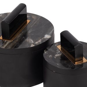 ELROYSIDE SET OF 2 BLACK BOXES 6 (IN) 6
