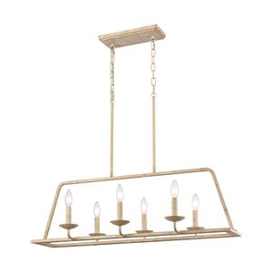 Ellisville 34'' Wide 6-Light Chandelier - Antique Cream 1
