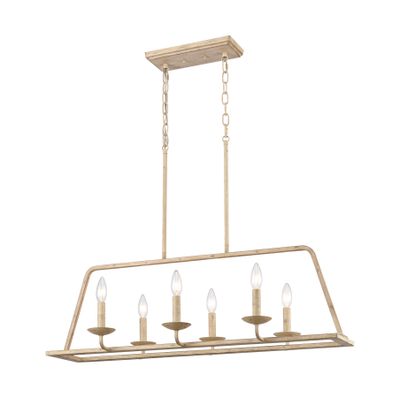 Ellisville 34″ Wide 6-Light Chandelier - Antique Cream