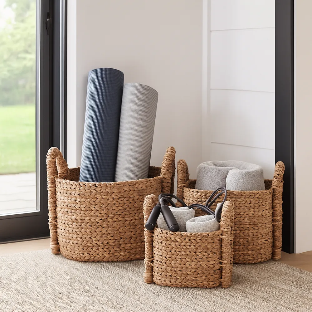 ROSSSIDE SET OF 3 TAN BASKETS 16 (IN)