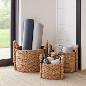 ROSSSIDE SET OF 3 TAN BASKETS 16 (IN) 2