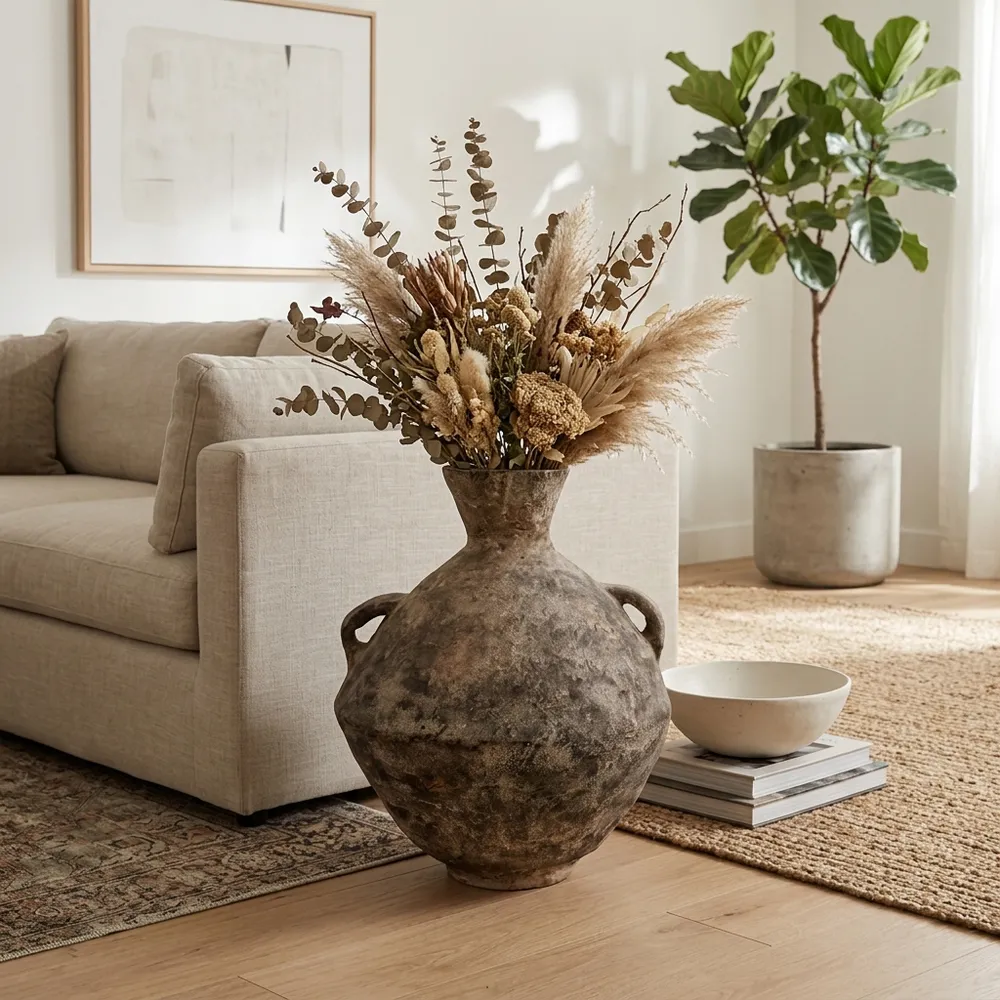 HANLEYLAKE BROWN VASE 33 (IN)