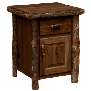 Hickory Log Enclosed End Table - Espresso