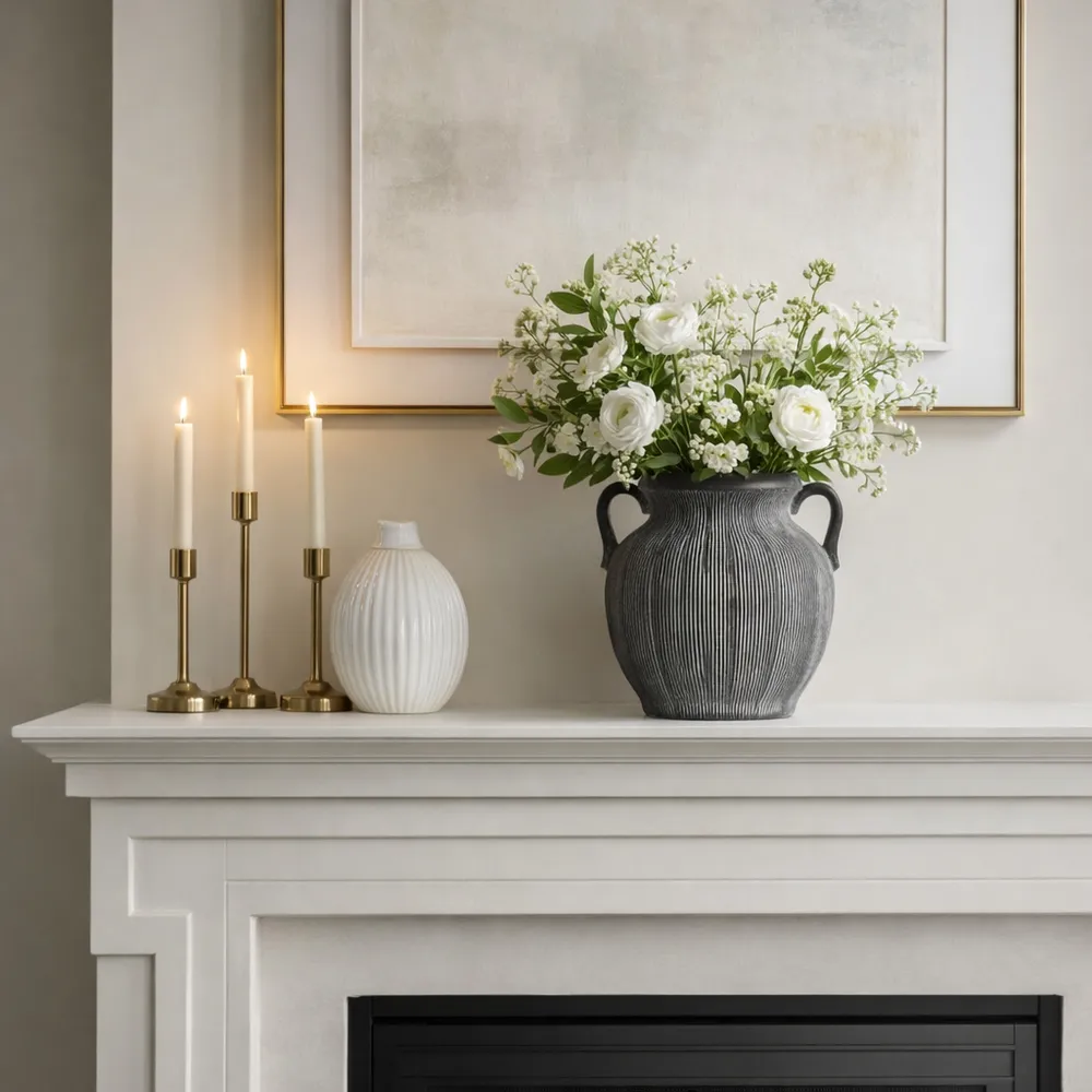 ALTONMILL BLACK VASE 10 (IN)
