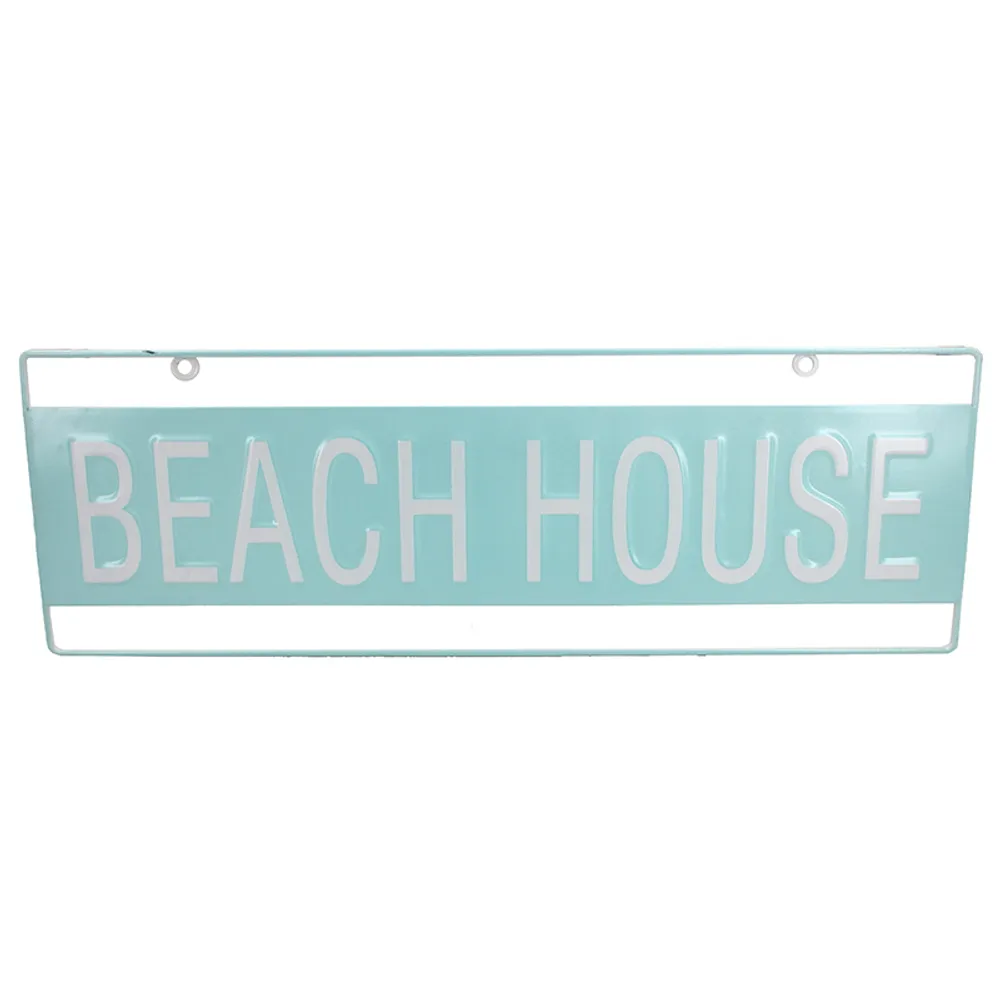 23-1/2" METAL BEACH HOUSE TIN SIGN