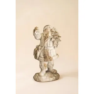 Antique White Faux Concrete Santa 4
