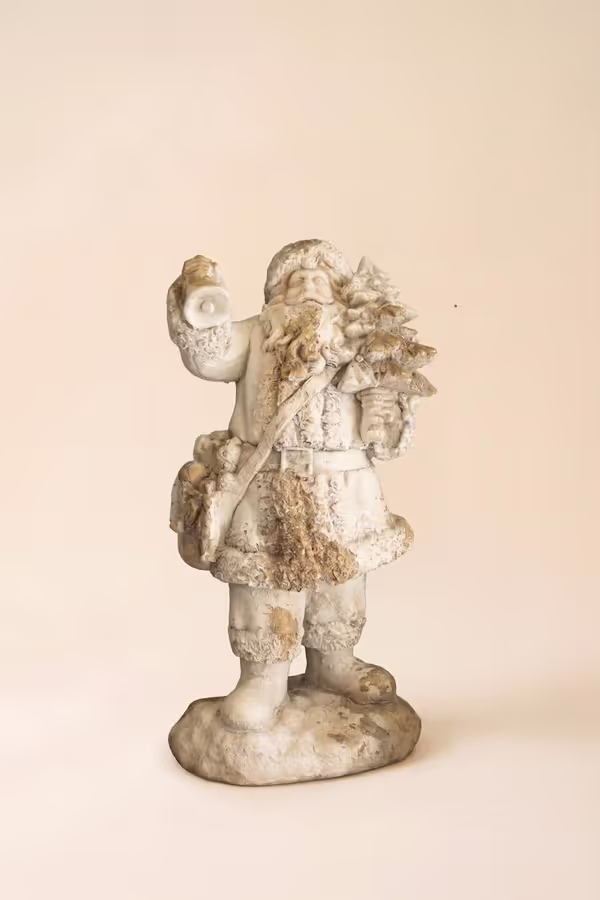 Antique White Faux Concrete Santa