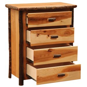 Hickory Log Four Drawer Chest - Natural - Premium Line 3