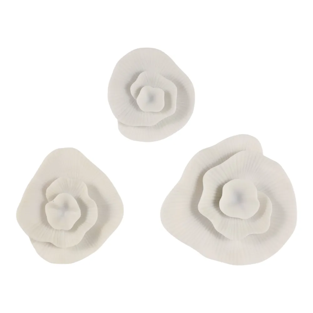 FRAZIERLAKE SET OF 3 WHITE WALL SCULPTURES 13 (IN)