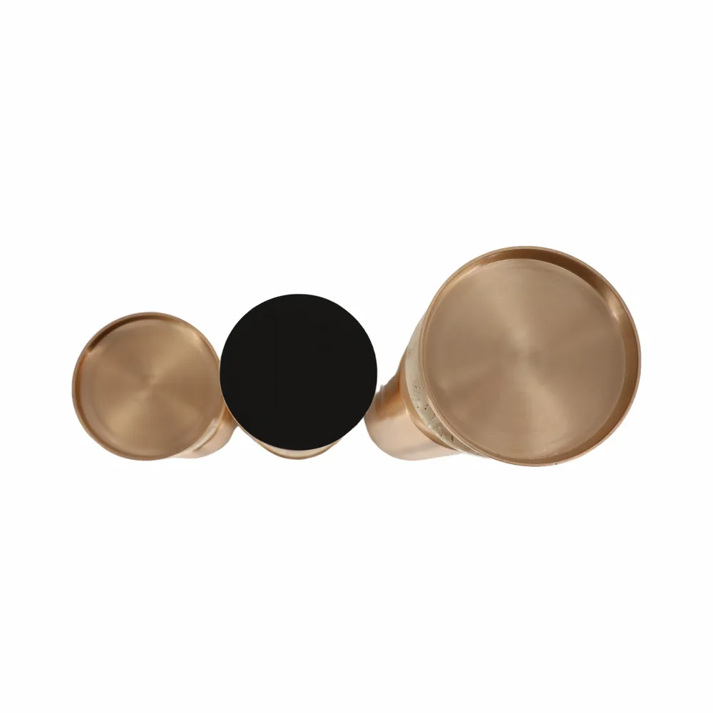 HAMPTONMILL SET OF 3 GOLD CANDLE HOLDER 16 (IN)
