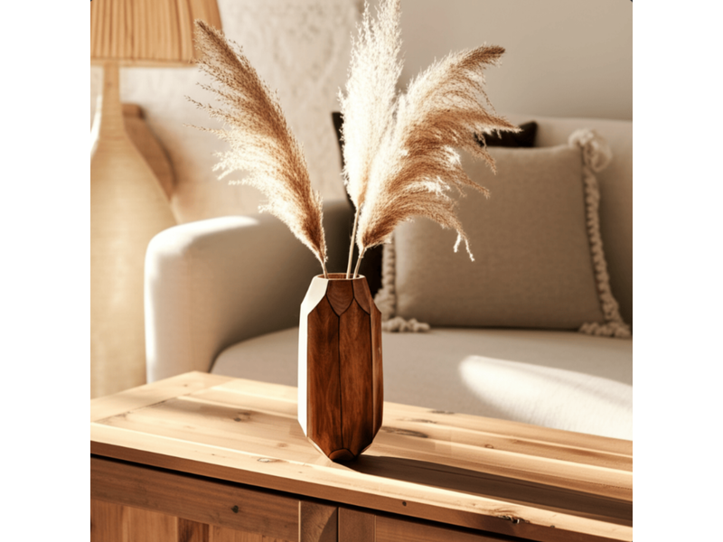 14" Handcrafted Wooden Vase 2
