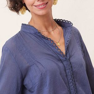 Easy Lightweight Navy Cotton Blouse 8