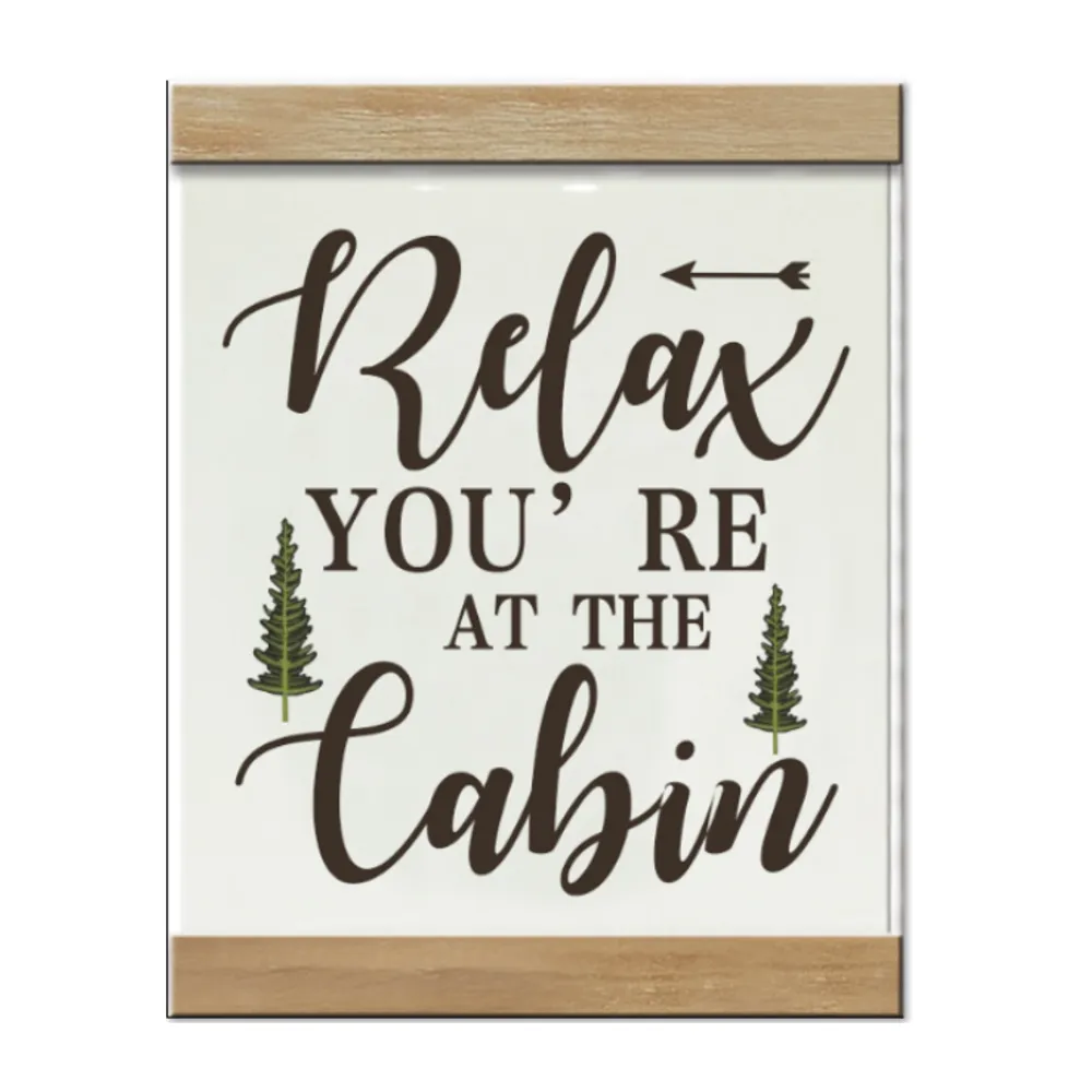 14" RELAX AT THE CABIN SIGN