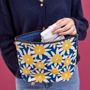 Straw Sunflower Yellow Large Essential Canvas Pouch 3