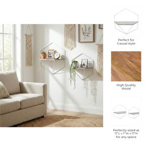 IRVINGMILL SET OF 2 WHITE WALL SHELF 17 (IN) 10