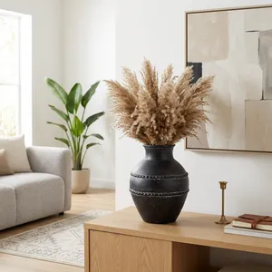 ROSEBEACH BLACK VASE 14 (IN) 12