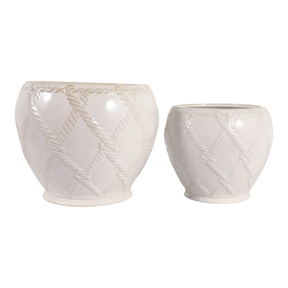 HARDWICKGATE SET OF 2 IVORY PLANTER 10 (IN)