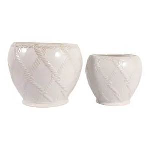 HARDWICKGATE SET OF 2 IVORY PLANTER 10 (IN) 1