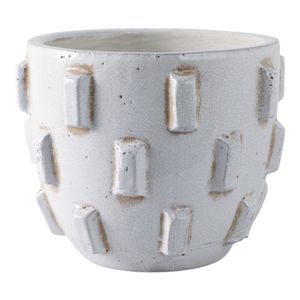 9X8" SCULPTURAL HOBNAIL PLANTER, WHITE 4