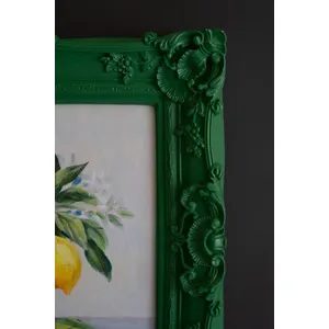 Dark Green Framed Lemon Painting 4