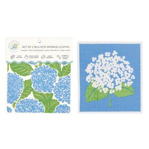 Blue Hydrangea blu Eco Sponge Cloths (Set of 2) 5