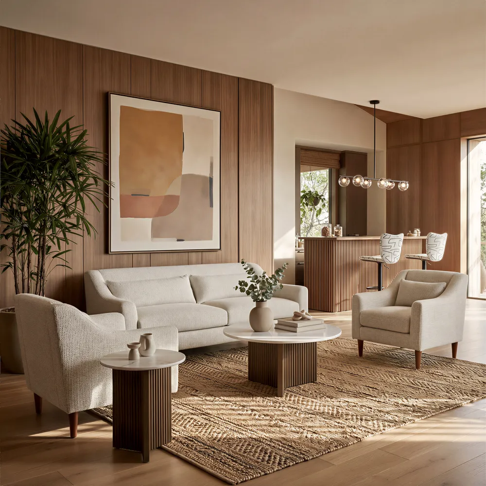 Tailo Coffee Table White & Brass