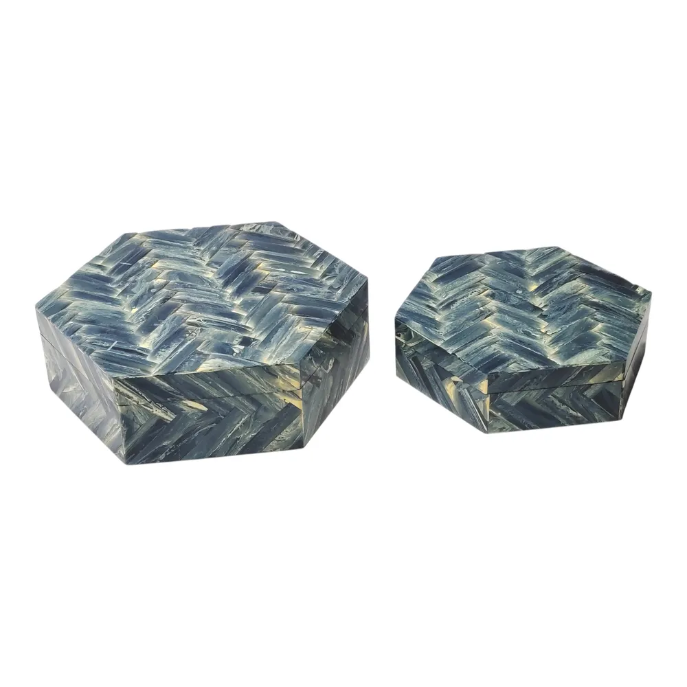 HUNTERMOOR SET OF 2 GRAY BOXES 4 (IN)